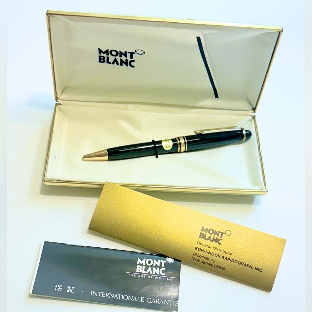 Mont Blanc Black and Gold Pen with Case - Picture 2 of 4